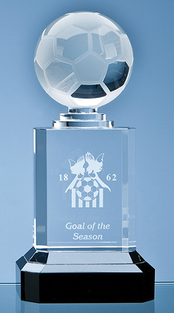 Large image for Mounted Optical Crystal Football Column Award
